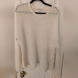 Madewell Austen Open Stitch Creme Pullover Oversize Coverup Sweater